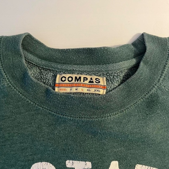 green UPSTATE (NEW YORK) OF MIND crewneck sweatshirt from COMPAS [L] - Picture 3 of 4